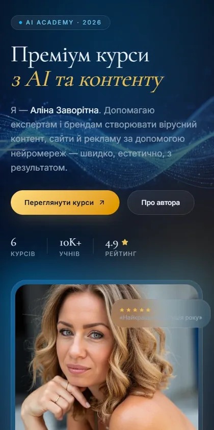 Лендінг курсу: Преміум курси з AI